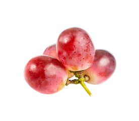 Pink grapes isolated on white background.