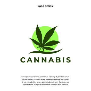Creative cannabis leaf icon logo design vector illustration. marijuana symbol logo design color editable