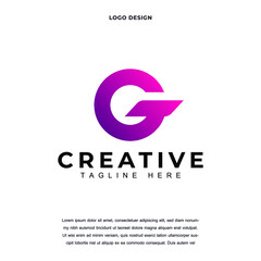 Creative Letter G icon logo design vector illustration. Alphabet letter G logo design color editable