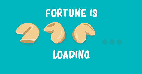 Fortune Chinese cookies banner. Fortune is loading vector illustration