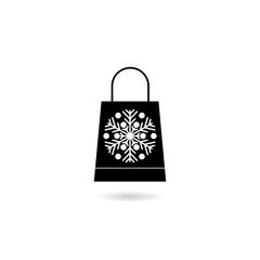 Shopping bag icon with shadow