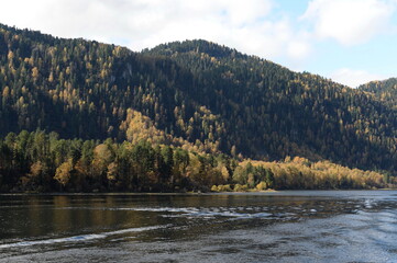 Autumn on Lake Teletskoye. Altai Republic. Western Siberia