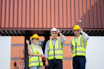 Group of architects and engineers at a construction site smiling, Teamwork Togetherness Unity Variation Support Concept.