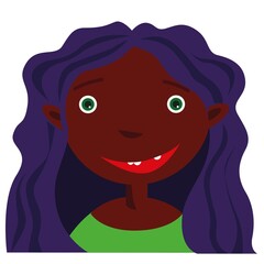 African american girl smiling on white background
