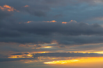 clouds at sunset in autumn