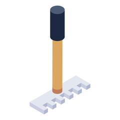 
An isometric design of garden rake 

