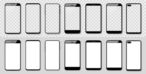 Smart phone vectoron transparent background