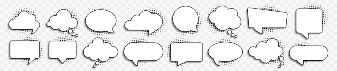 Vector speech clouds chat bubble icon. Vector illustration - obrazy, fototapety, plakaty