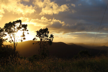 sunset in the mountains
