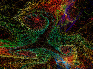 Abstract colorful intricate pattern - computer generated illustration