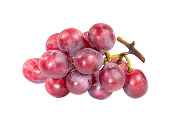 Pink grapes isolated on white background.
