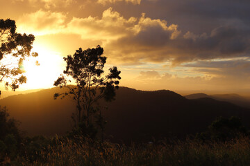 sunset in the mountains