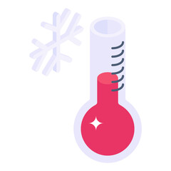 
Thermometer with down arrow denoting isometric icon of temperature down 

