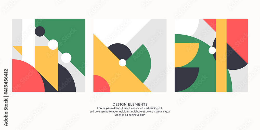 Poster abstract elements in retro style, a template for your design.