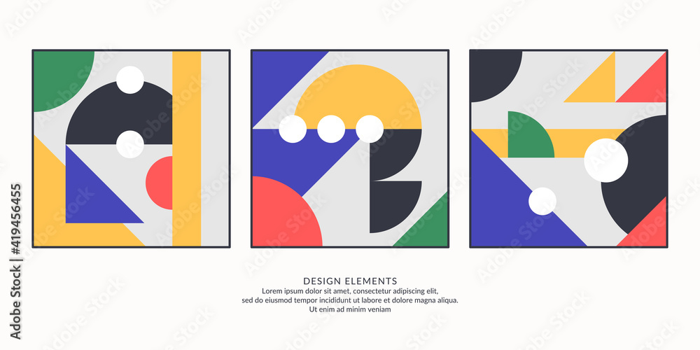 Poster abstract elements in retro style, a template for your design.