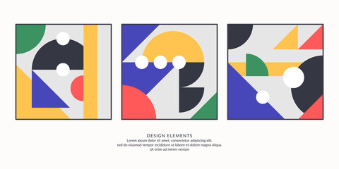 Abstract elements in retro style, a template for your design.