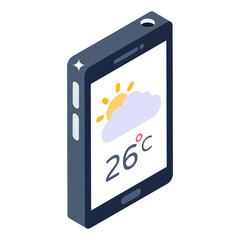 
Trendy isometric design of meteorology app icon


