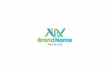 Biotechnology Double Helix DNA Spiral Logo Design Vector Template