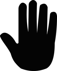 Vector illustration of the silhouette of a black hand


