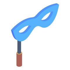 
An eye prop or masquerade in isometric icon

