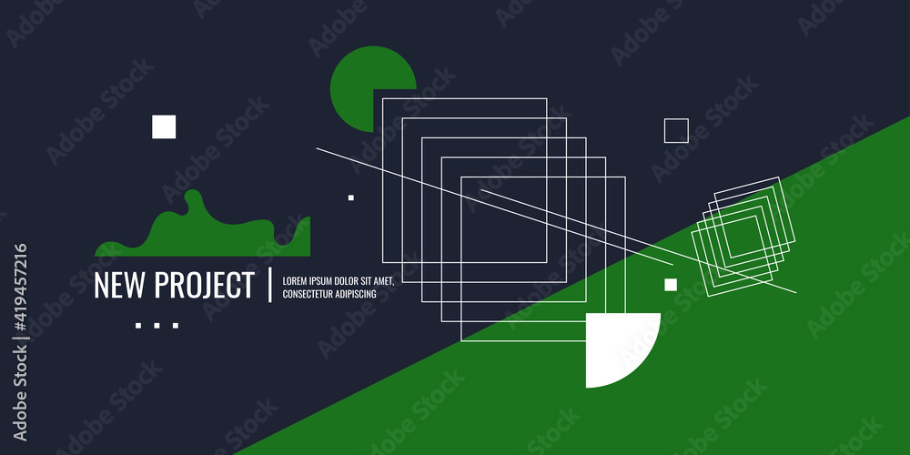 Poster trendy abstract background. composition of geometric forms and lines.