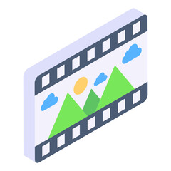 
Landscape board in isometric style icon, editable vector 

