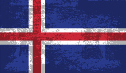 Fototapeta premium Flag Of Iceland - Grunge