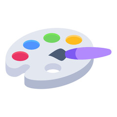 
A color palette for painting, isometric icon design

