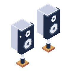 
Icon of sound speaker in isometric style 

