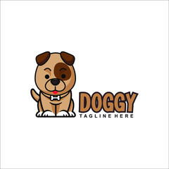 Pethouse dog Logo Mascot. Vector logo illustration.