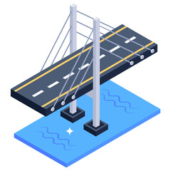 

An island confederation bridge isometric icon


