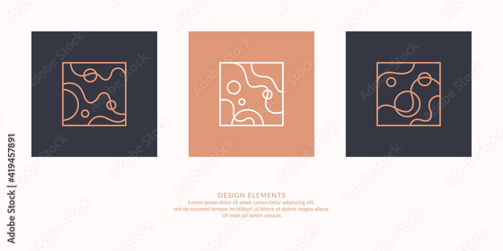 Poster a set of modern backgrounds with abstract elements and dynamic shapes. vector illustration.