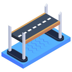 

An island confederation bridge isometric icon


