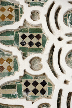 Details of arabic architecture in the old medina of Tangier.Morocco.Windows, doors, houses and streets