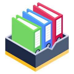 
Files rack isometric design trendy icon 

