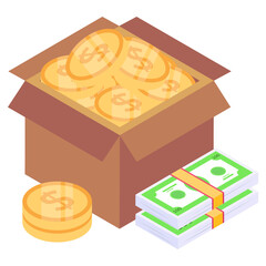 
Money locker trendy unique isometric icon

