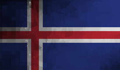 Fototapeta premium Flag Of Iceland - Grunge