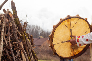Krasnodar, Krasnodar Krai, Russia 03.24.2019  The ancient pagan festival of Maslenitsa. Celebration...
