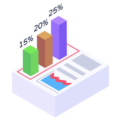 
Financial winging in isometric style editable vector 

