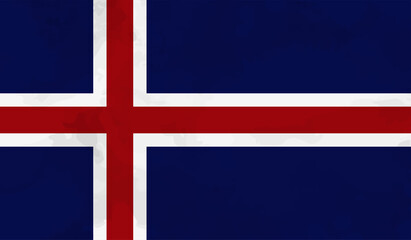 Fototapeta premium Flag Of Iceland - Grunge