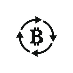 Velocity of money. Bitcoin currency circulation icon concept isolated on white background. Vector illustration