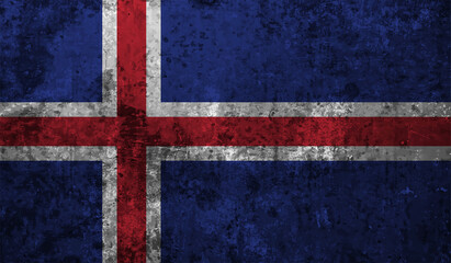Fototapeta premium Flag Of Iceland - Grunge