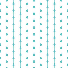 Seamless ornament with blue water drops on white background.