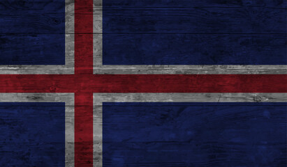 Fototapeta premium Flag Of Iceland - Grunge