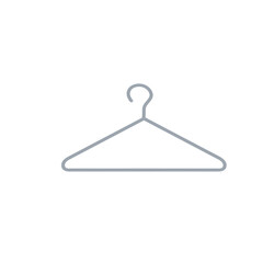 Hanger. Wardrobe aluminum item for storing clothes. Flat cartoon illustration