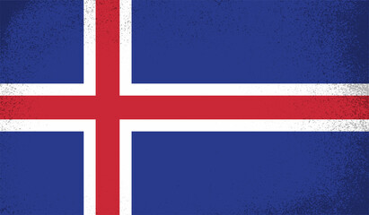 Fototapeta premium Flag Of Iceland - Grunge