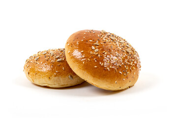 Bun's pour hamburger faits maison - Photo studio sur fond blanc.