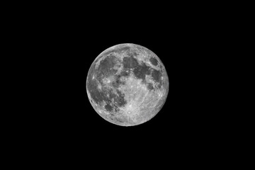 Full moon on black background