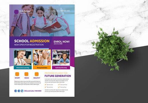 Colorful School Admission Flyer