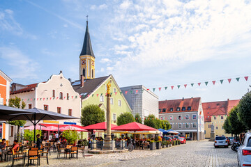 Marktplatz, Kelheim, Bayern, Deutschland 